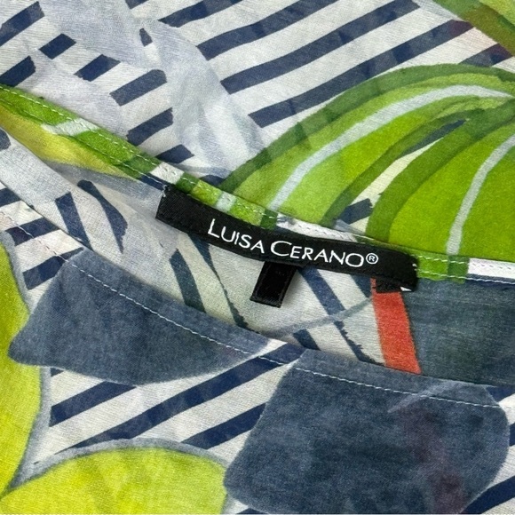 Luisa Cerano Multicolour Tropical Breezy Lightweight Silk Blend Top Size 6 - Picture 8 of 13